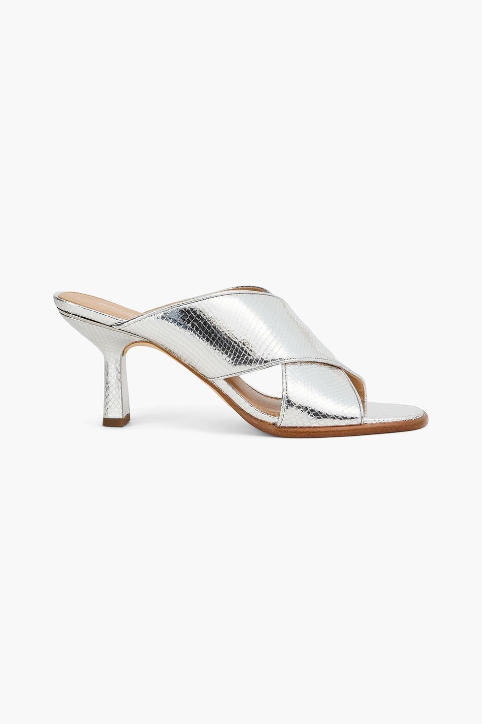 Michael Michael Kors Gideon Metallic Snake-effect Leather Mules