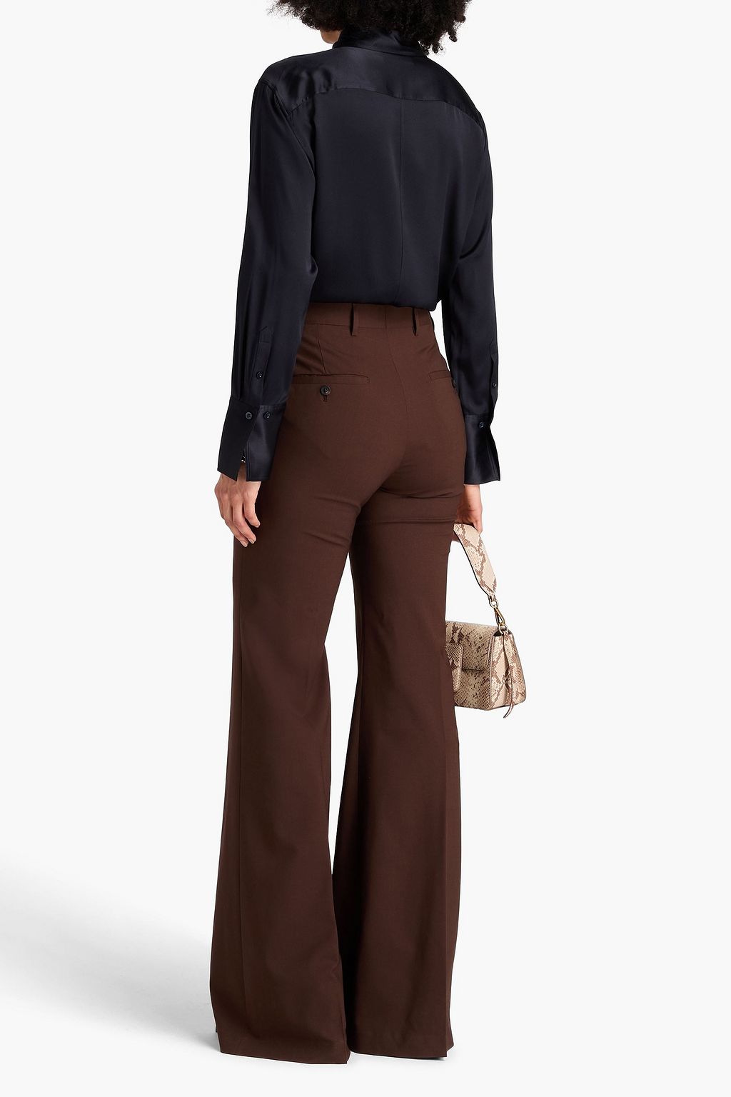 FRAME Stretch-silk satin shirt