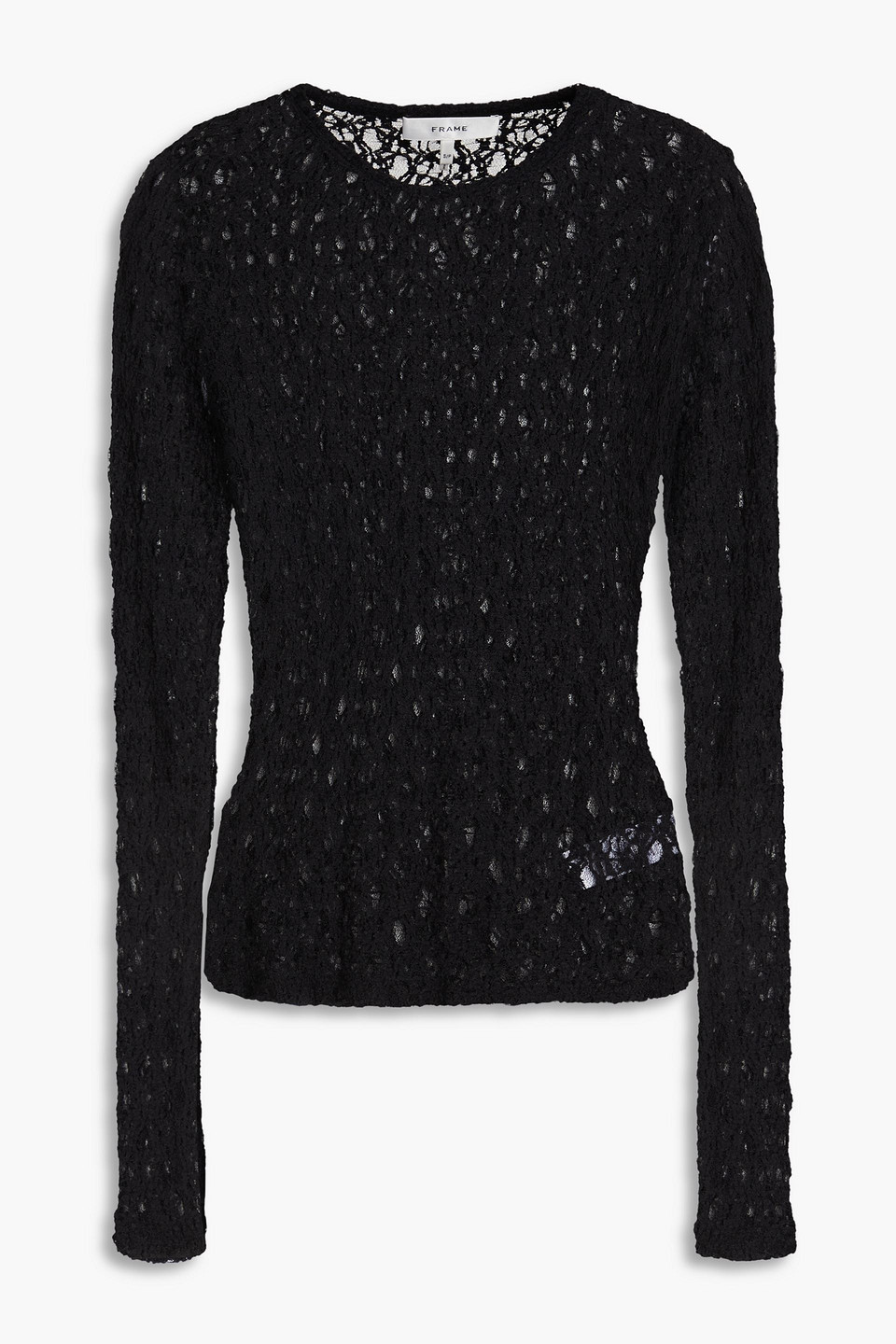 Frame Stretch-lace Top In Black