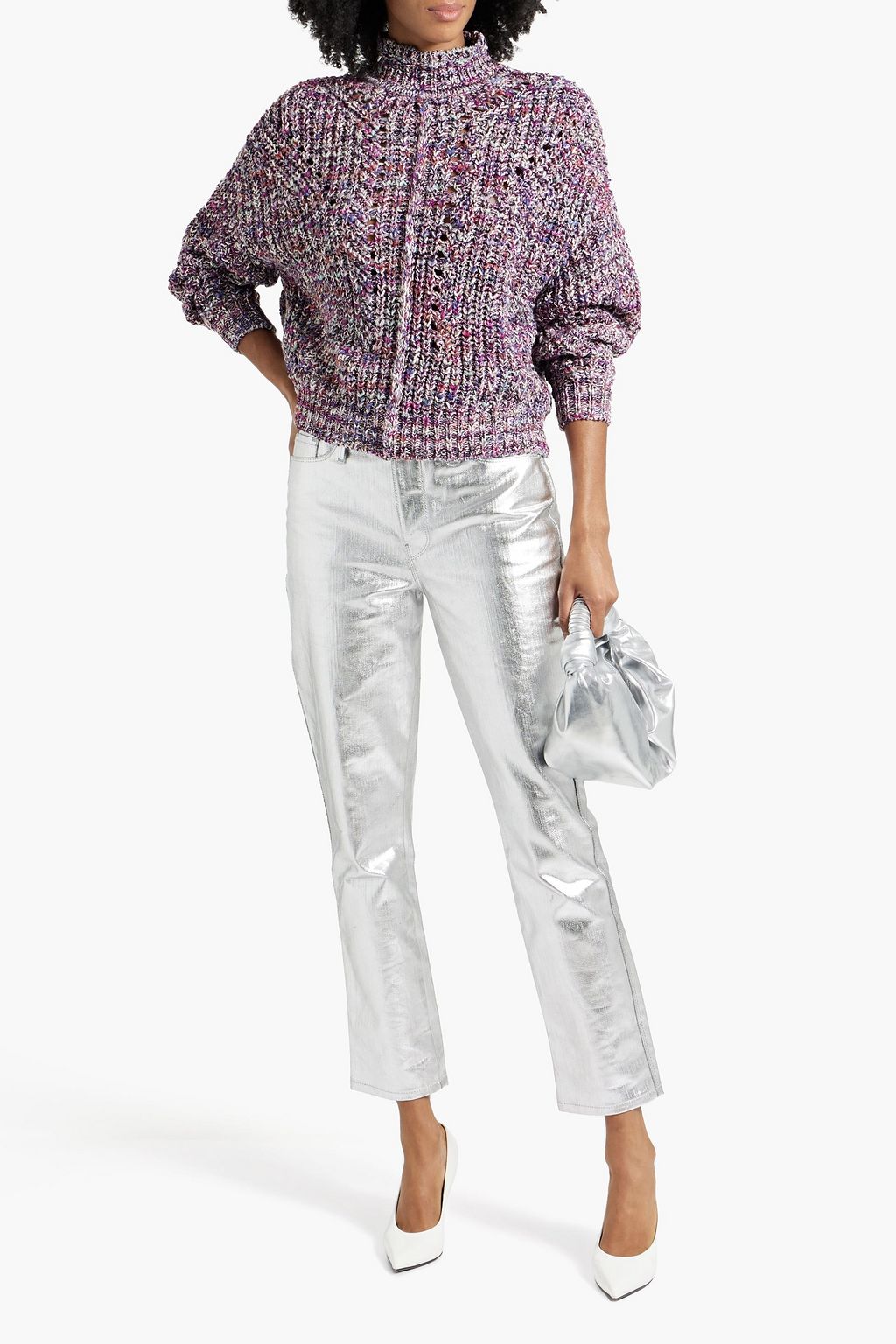 MARANT ÉTOILE Jarren marled ribbed-knit turtleneck sweater