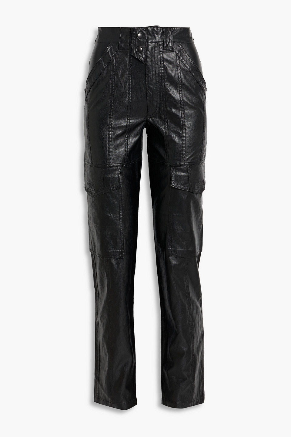 Isabel Marant Étoile Vayonili Faux-leather Cargo Pants In Black