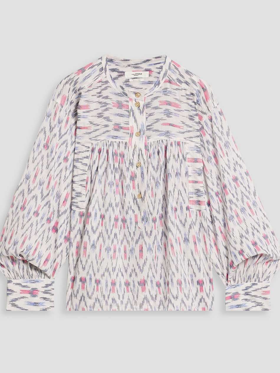 lally printed cotton-voile blouse