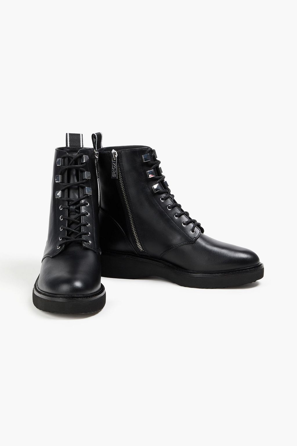 MICHAEL MICHAEL KORS Haskell leather combat boots THE OUTNET