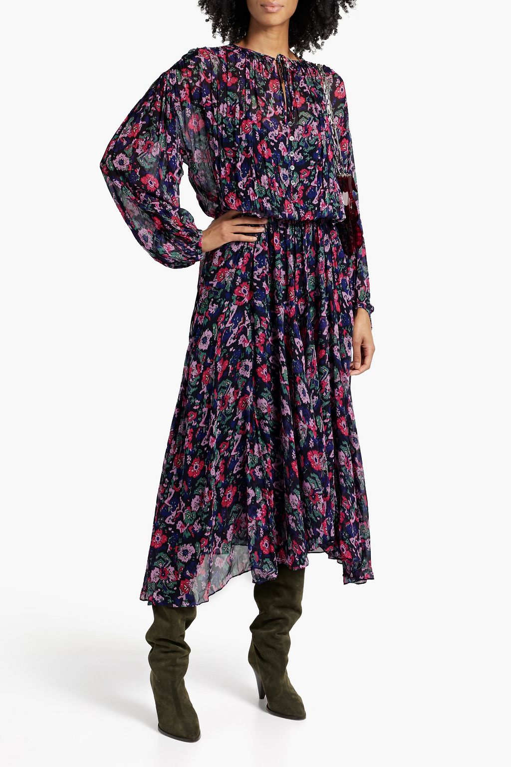MARANT ÉTOILE Saureli printed georgette midi dress