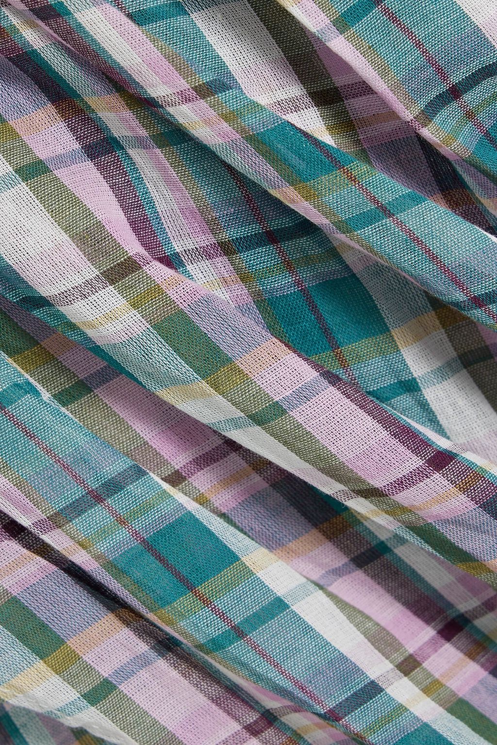 MARANT ÉTOILE Birdy pleated checked cotton-voile mini skirt