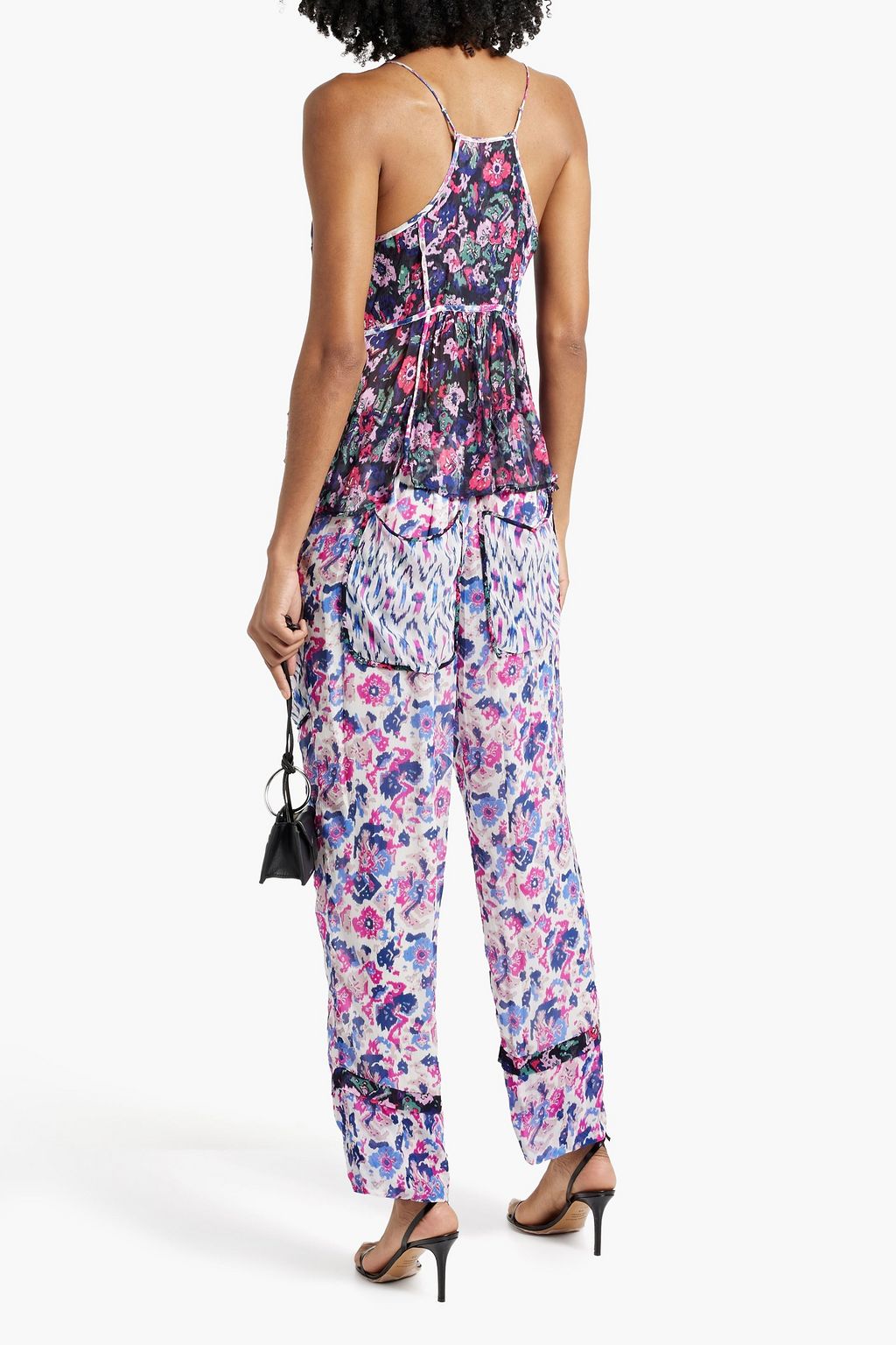 MARANT ÉTOILE Printed georgette straight-leg pants