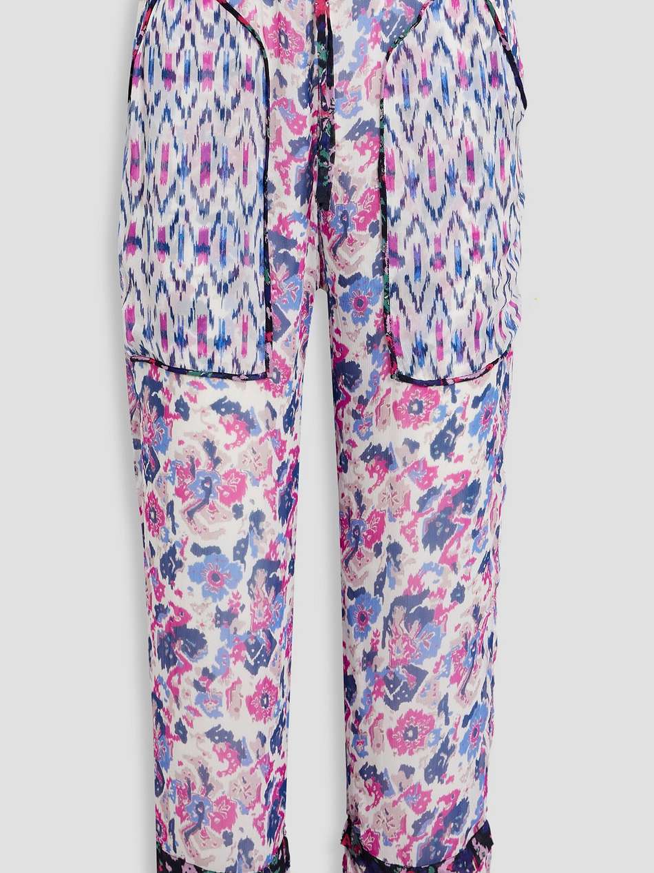 printed georgette straight-leg pants