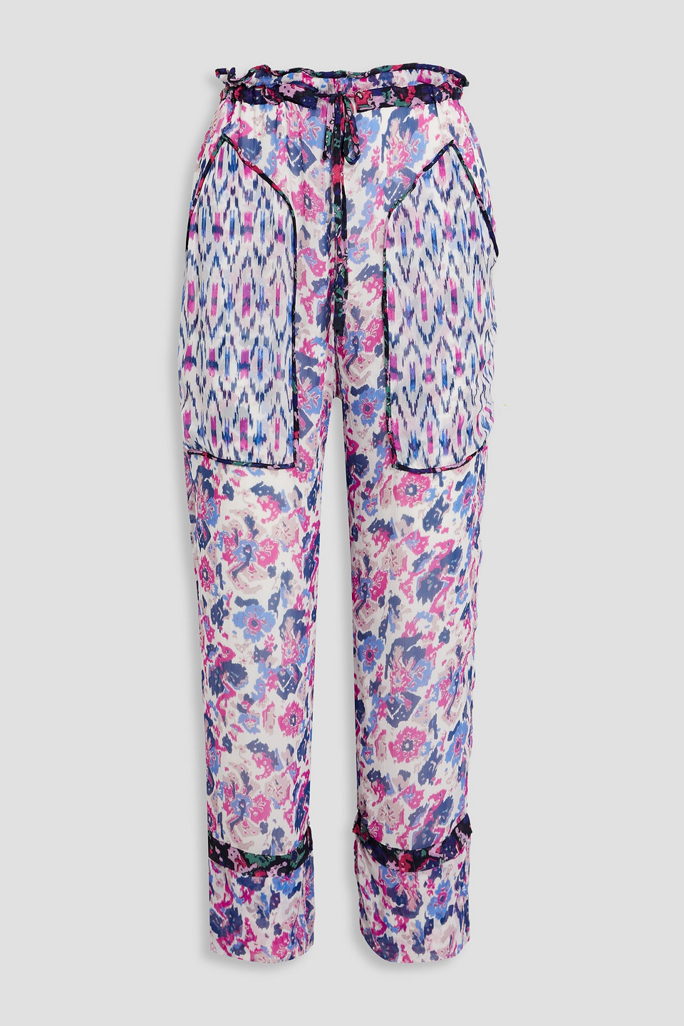 Isabel Marant Étoile Printed Georgette Straight-leg Pants In Ecru