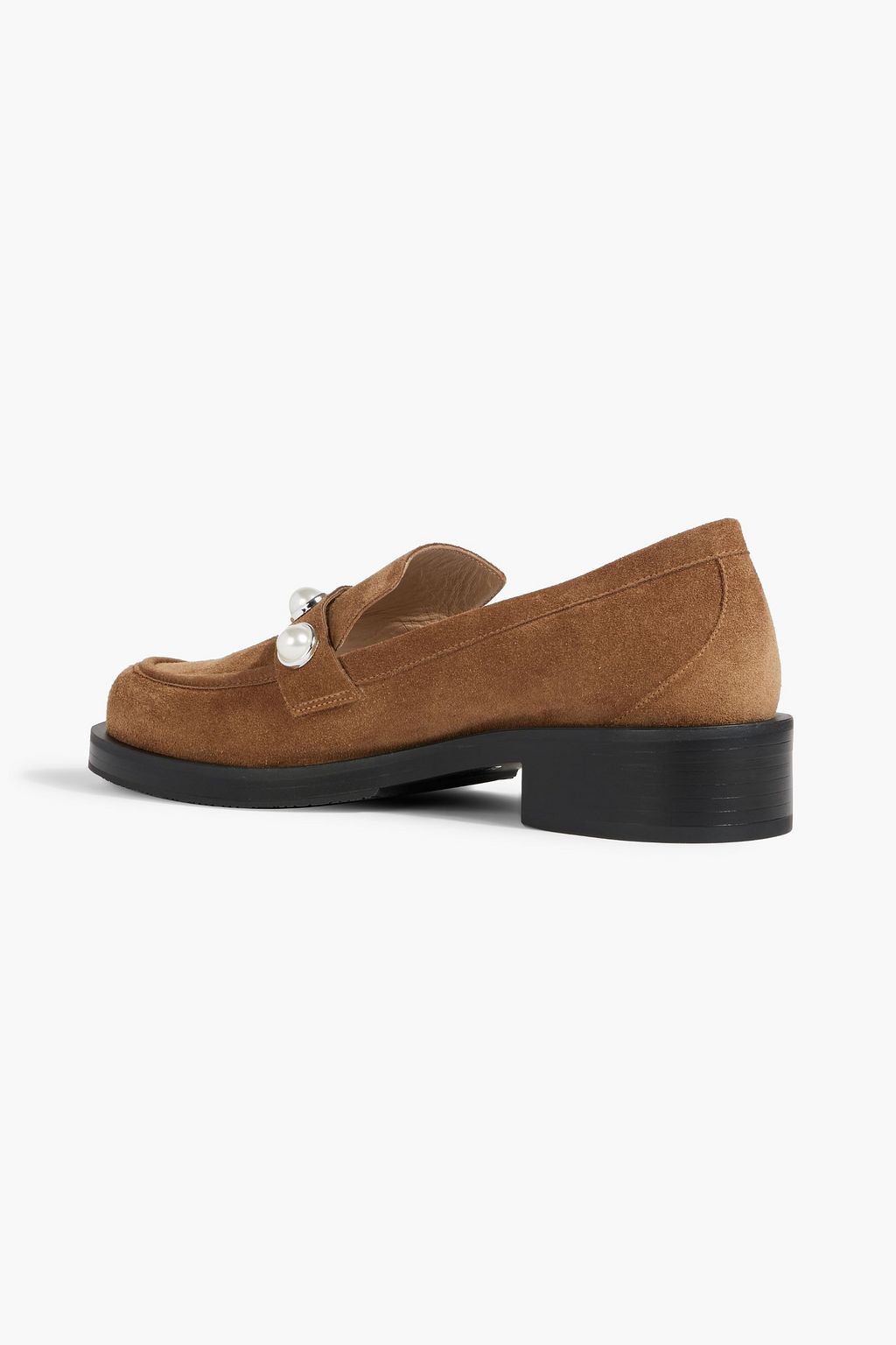 STUART WEITZMAN Portia スエード ローファー フェイクパール付き