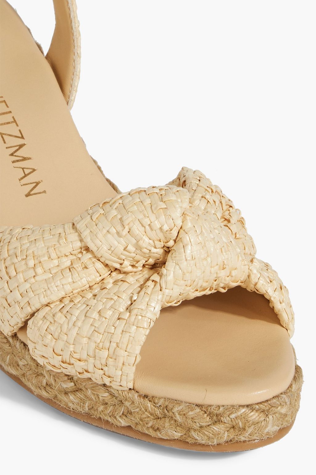 STUART WEITZMAN Playa フェイクラフィア エスパドリーユウェッジサンダル