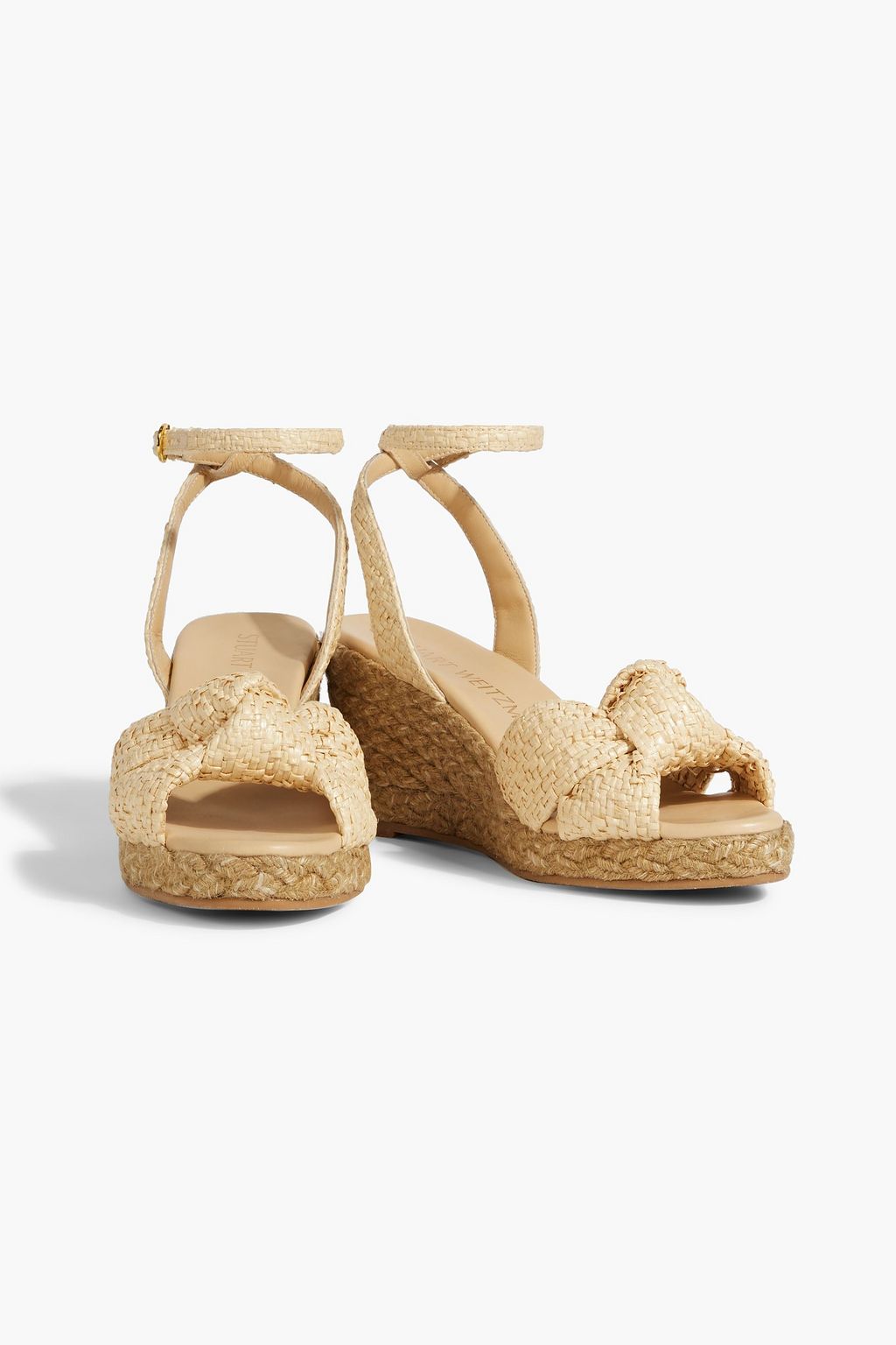 STUART WEITZMAN Playa フェイクラフィア エスパドリーユウェッジサンダル