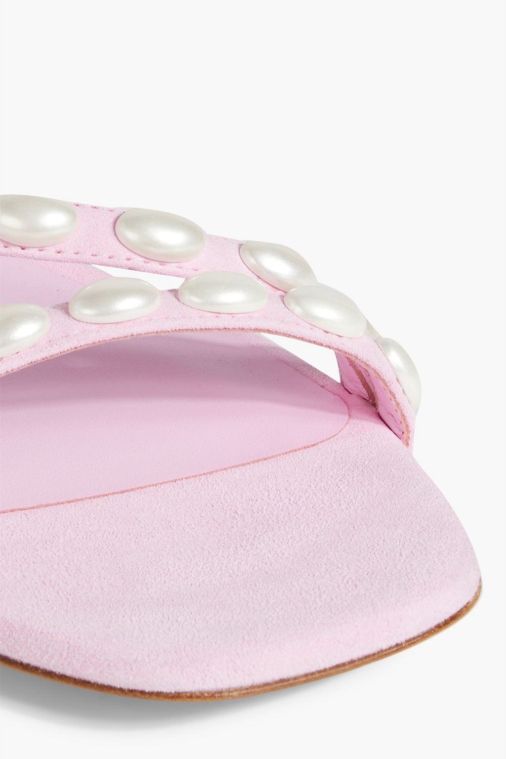 STUART WEITZMAN Pearlita 35 faux pearl-embellished suede sandals