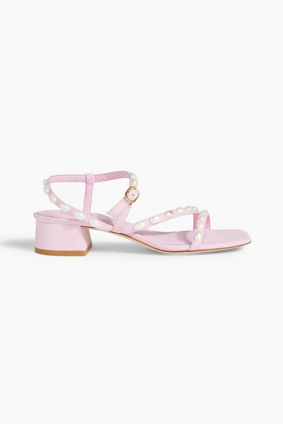 Pearlita 35 faux pearl-embellished suede sandals
