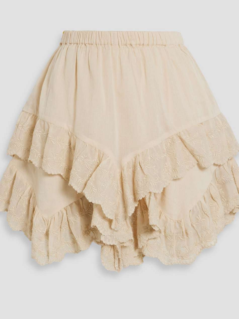 locadi ruffled cotton-gauze shorts