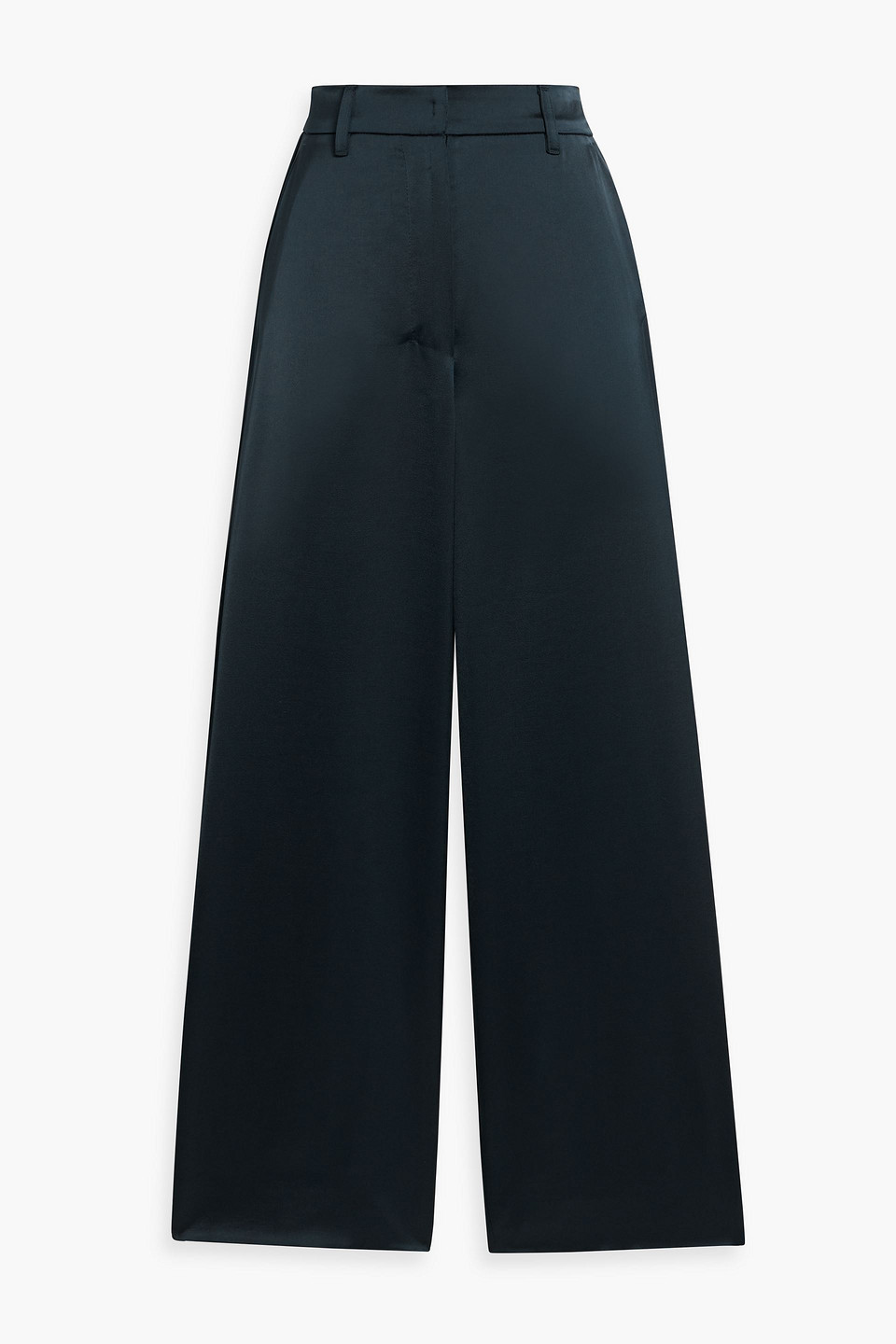 Max Mara Satin Wide-leg Pants In Midnight Blue