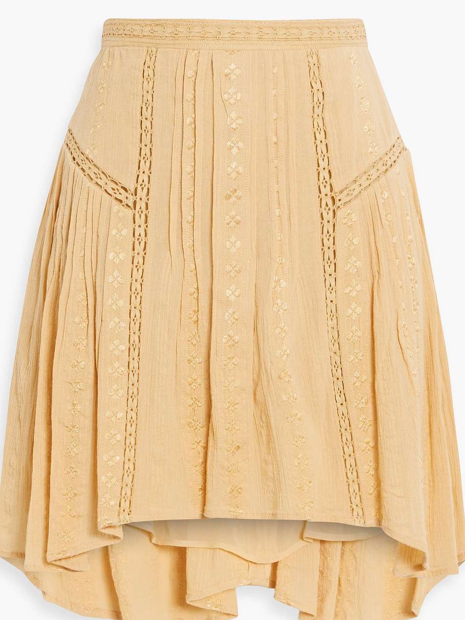 jorena embroidered crinkled cotton-blend gauze mini skirt