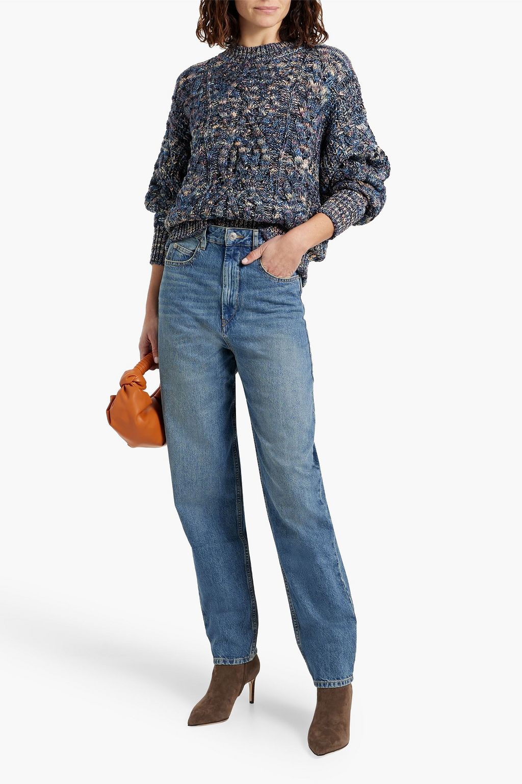 MARANT ÉTOILE Lenz marled cable-knit sweater