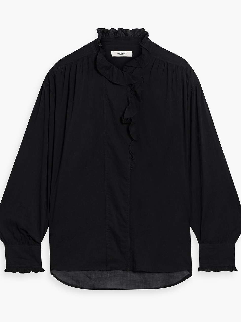 pamias ruffled cotton-voile blouse