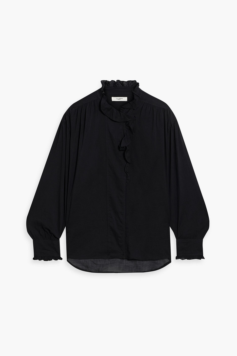 Isabel Marant Étoile Pamias Ruffled Cotton-voile Blouse In Black