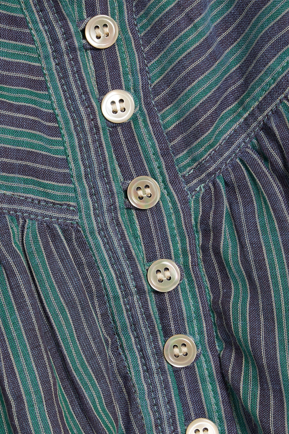 Isabel Marant Étoile Esalika Striped Cotton-voile Blouse In Teal