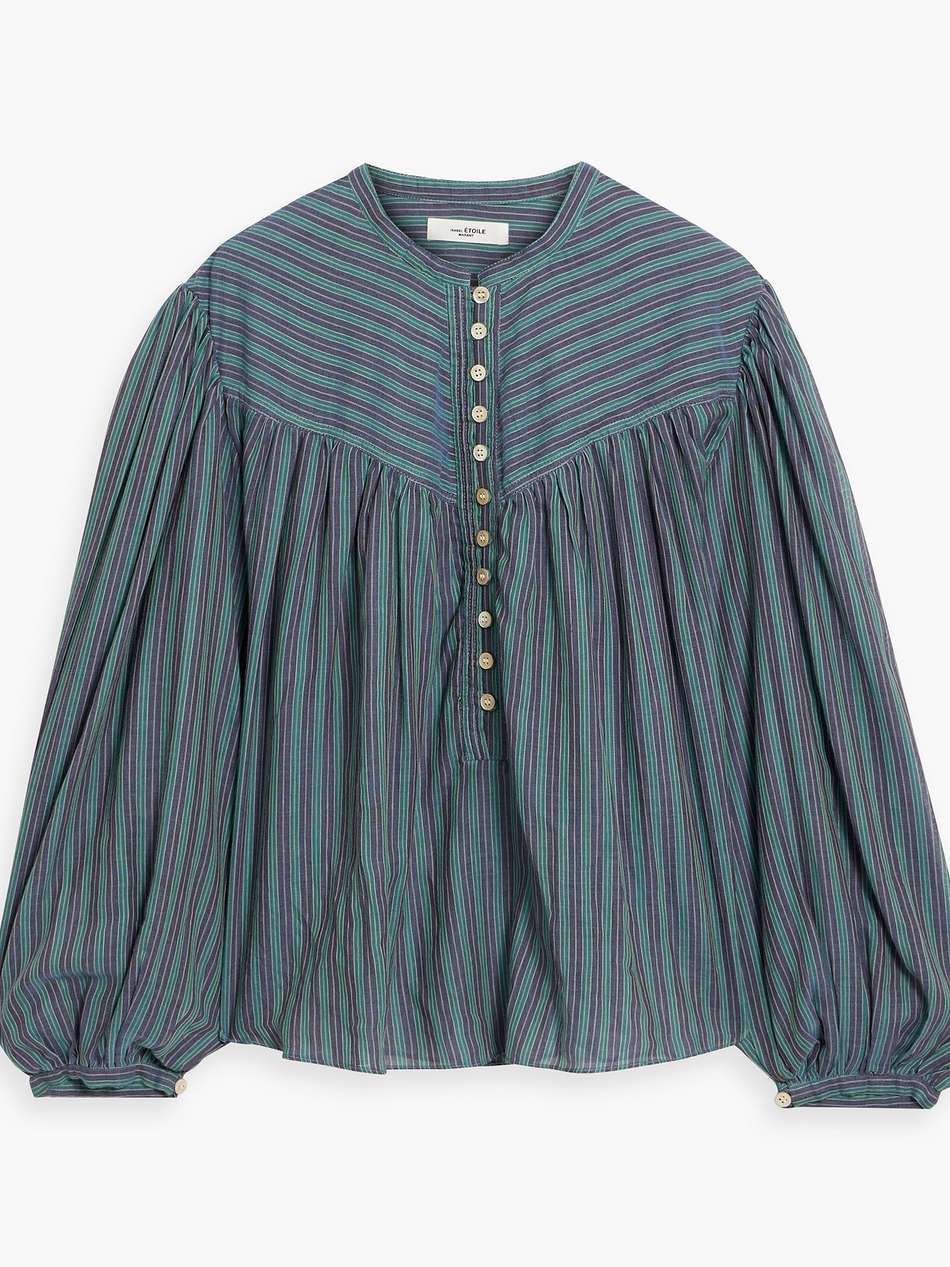 esalika striped cotton-voile blouse
