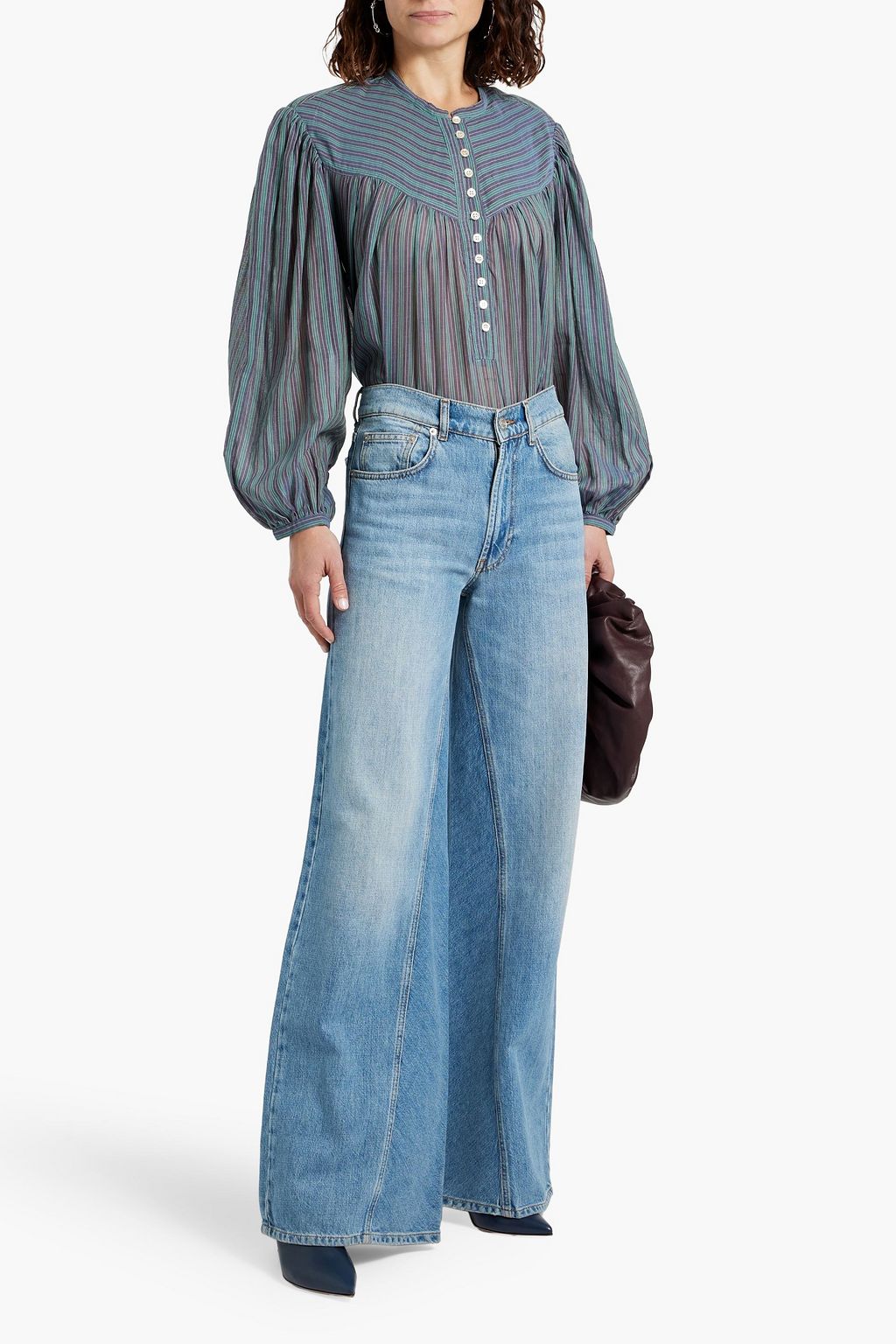 MARANT ÉTOILE Esalika striped cotton-voile blouse