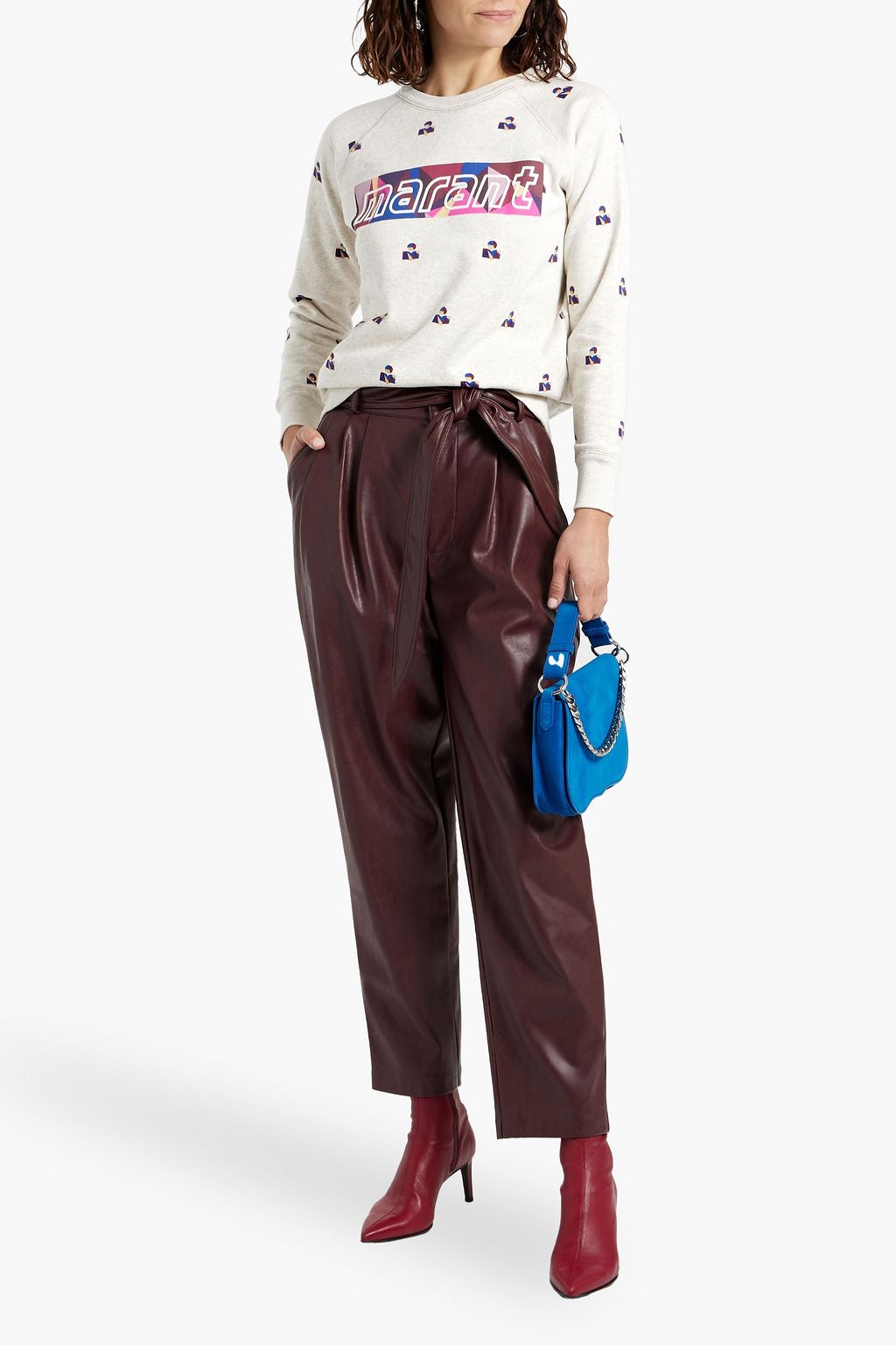 MARANT ÉTOILE Milly logo-print cotton-blend fleece sweatshirt