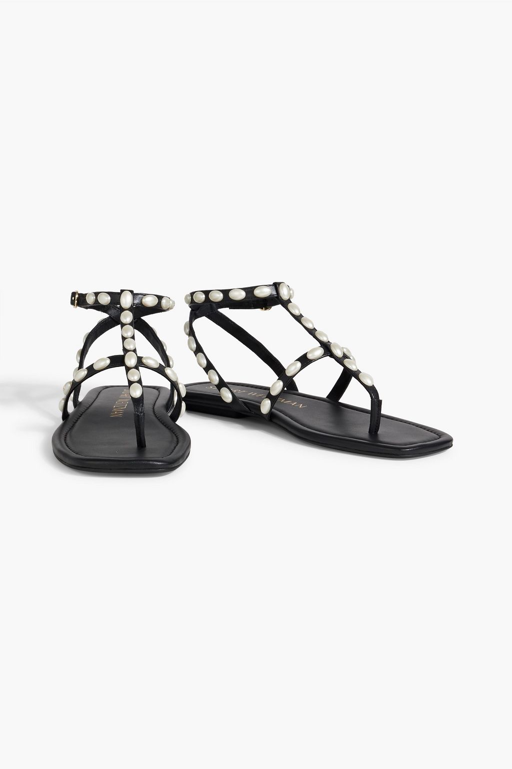 STUART WEITZMAN Pearlita embellished leather sandals