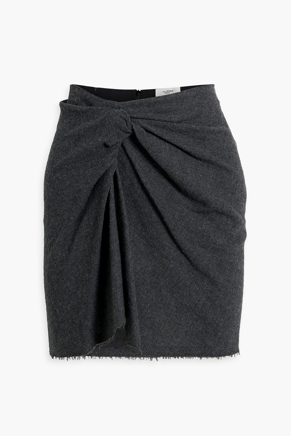 Isabel Marant Étoile Natacha Twisted Knitted Mini Skirt In Charcoal