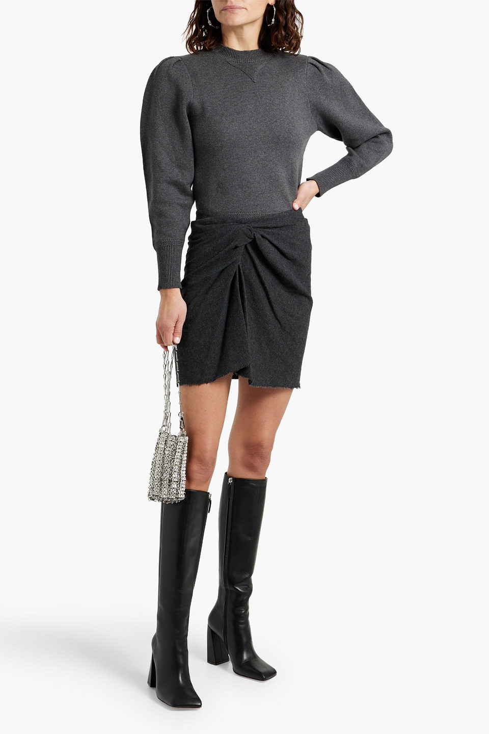 ISABEL MARANT ÉTOILE NATACHA TWISTED KNITTED MINI SKIRT