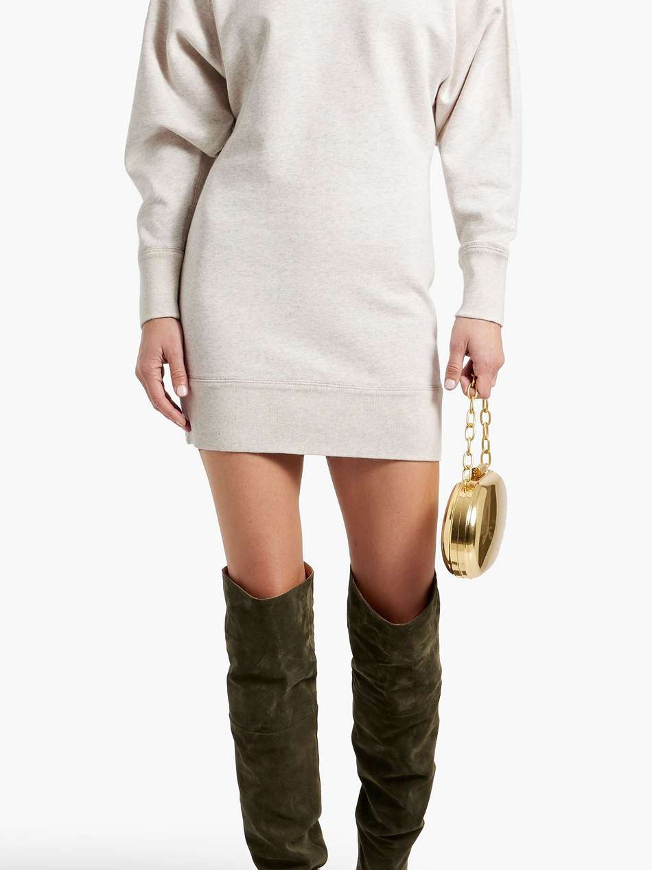 maunela french cotton-blend terry mini dress
