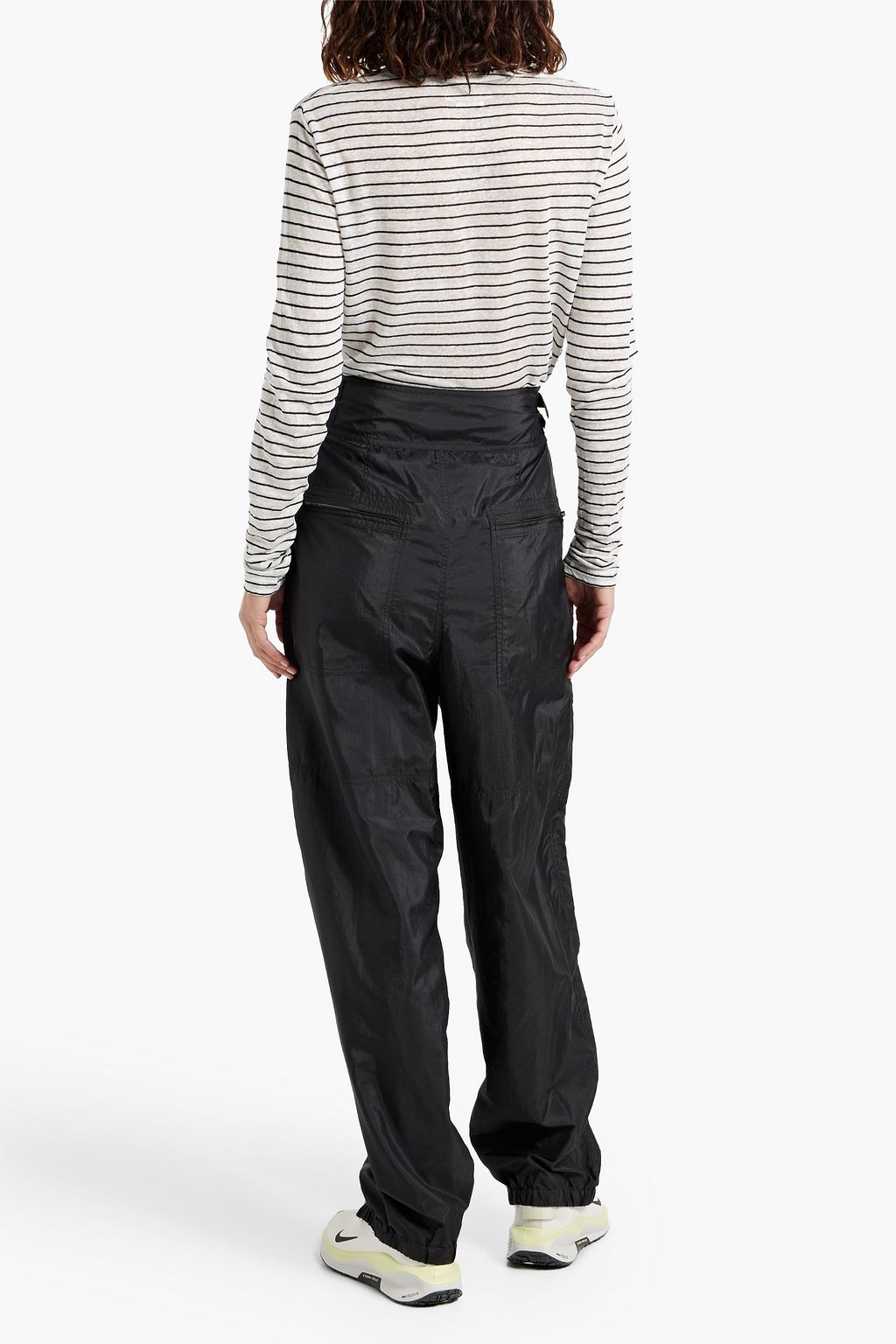MARANT ÉTOILE Kaaron striped linen and cotton-blend jersey top