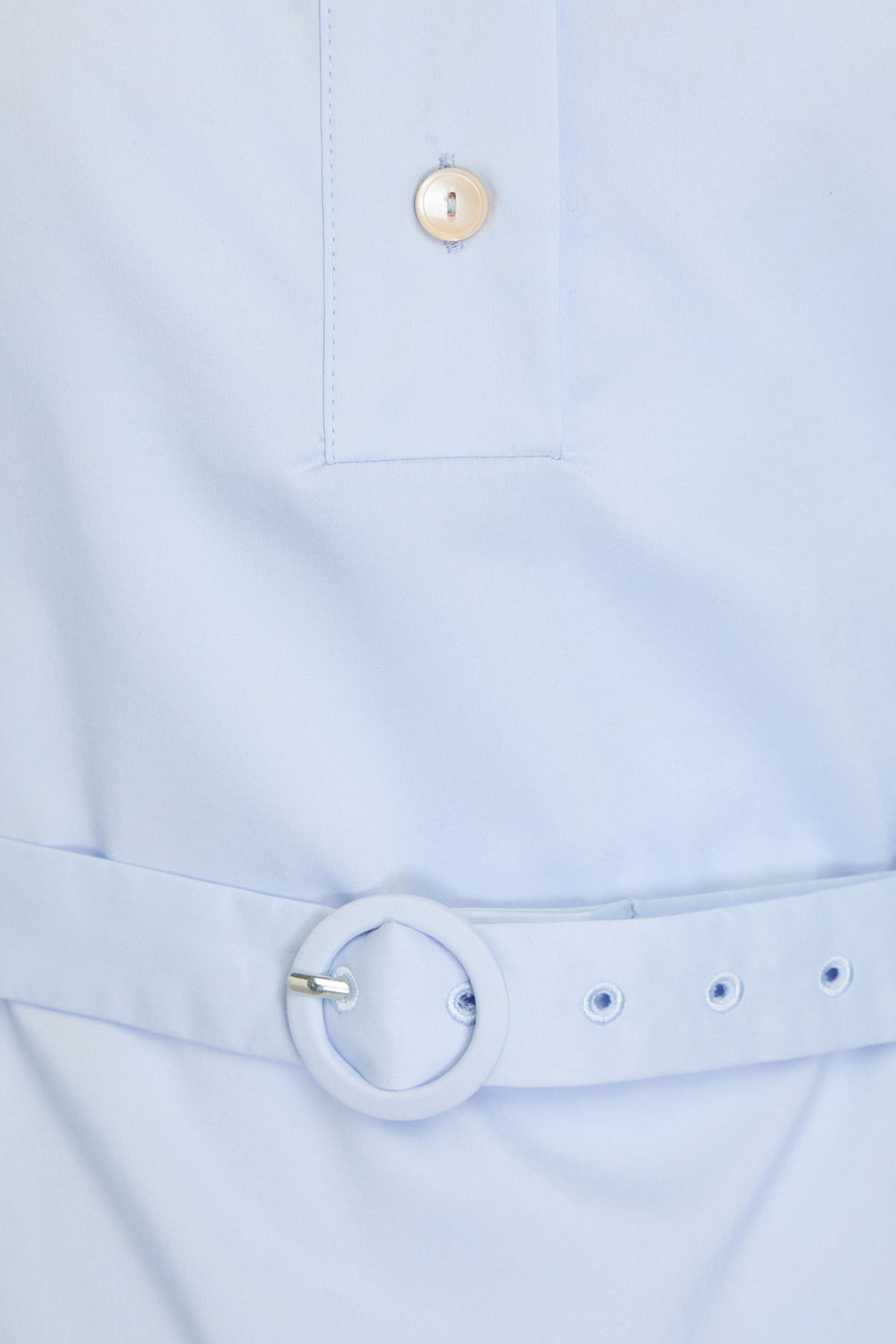 PALMER HARDING TENDER BELTED PIQUÉ-TRIMMED COTTON-POPLIN SHIRT DRESS