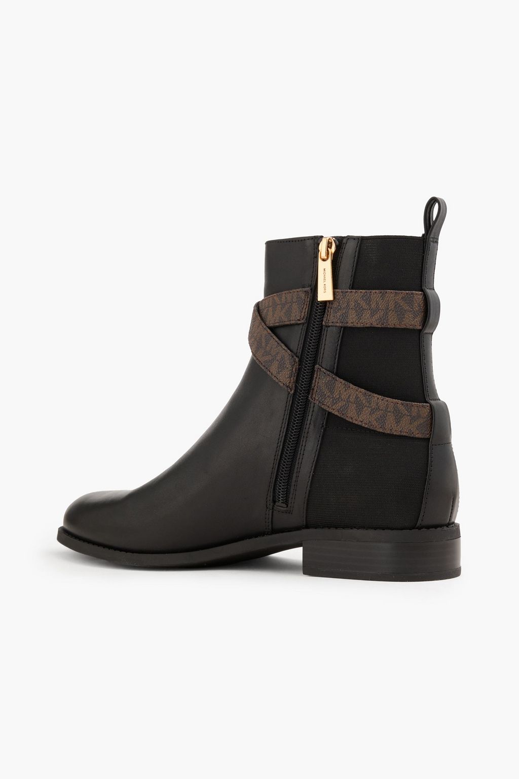 MICHAEL MICHAEL KORS بوت كومبات "روري" من نسيج مطاط  محبوك والجلد