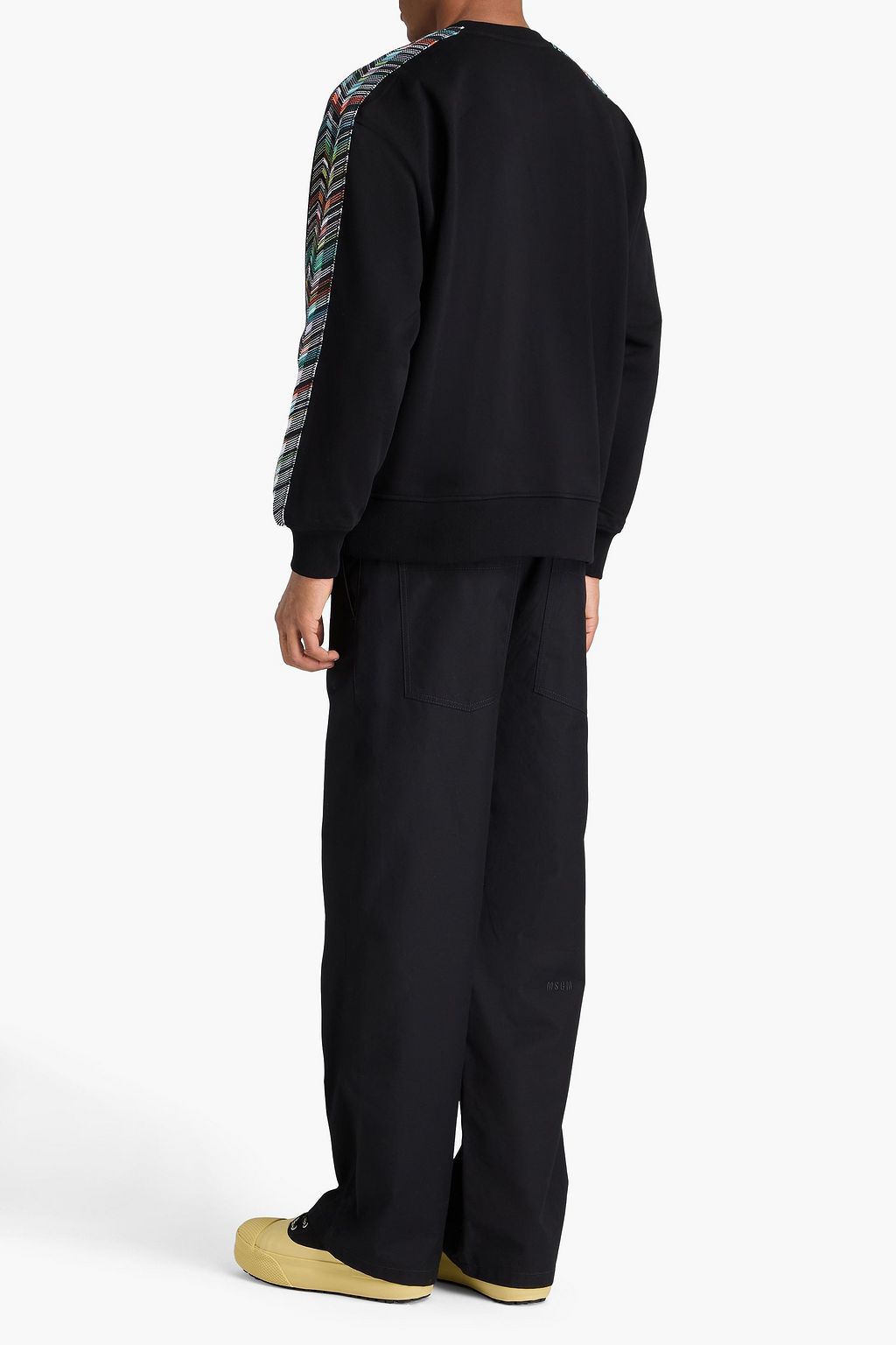 MISSONI سويت شيرت من قطن تيري فرنسي مطاطي بحواف محبوكة