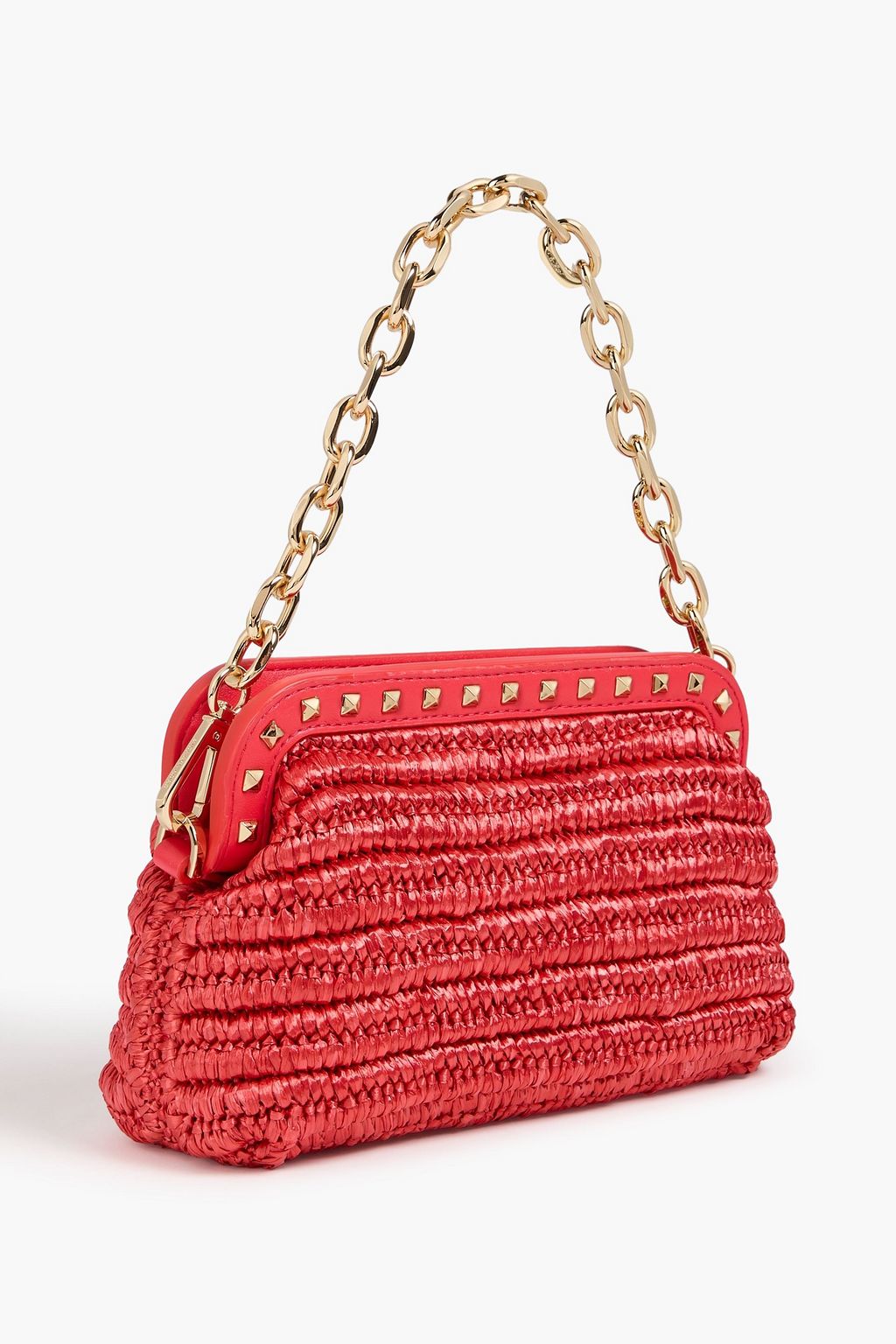 MICHAEL MICHAEL KORS حقيبة كلاتش "ليفيا" على شكل ظرف من نسيج الرافيا الصناعي وجلد صناعي