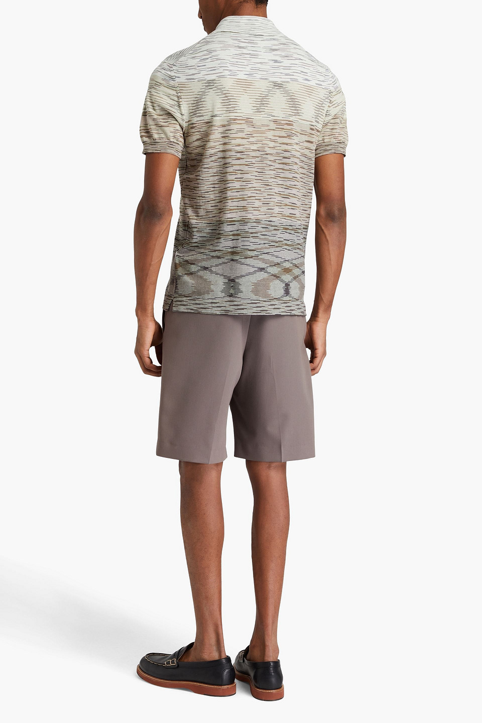 Shop Missoni Space-dyed Cotton Polo Shirt In Light Brown