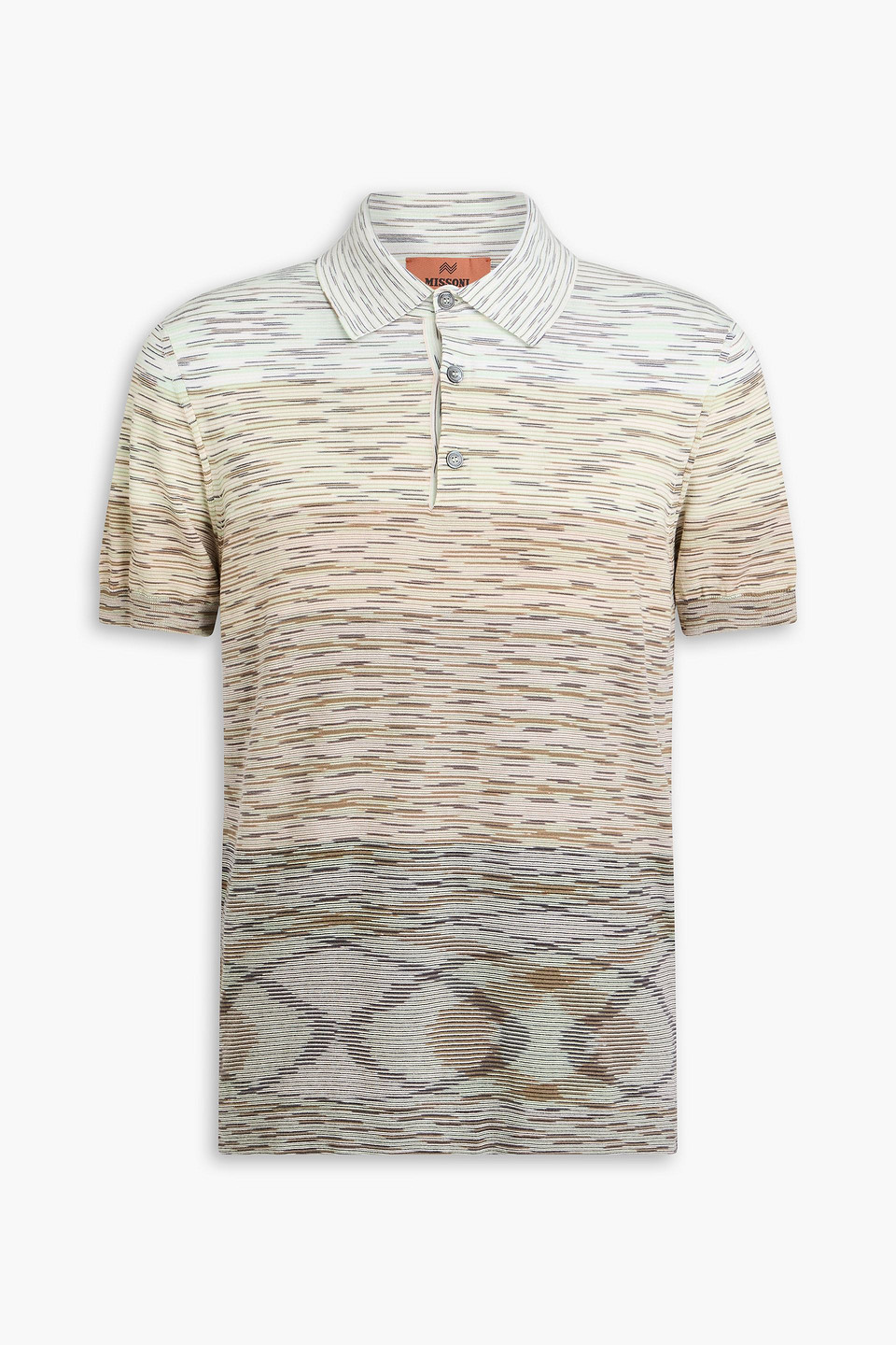 Shop Missoni Space-dyed Cotton Polo Shirt In Light Brown