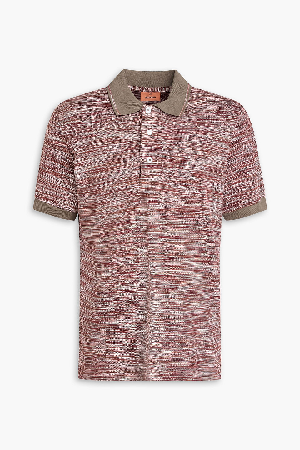 Missoni Space-dyed Cotton Polo Shirt In Merlot