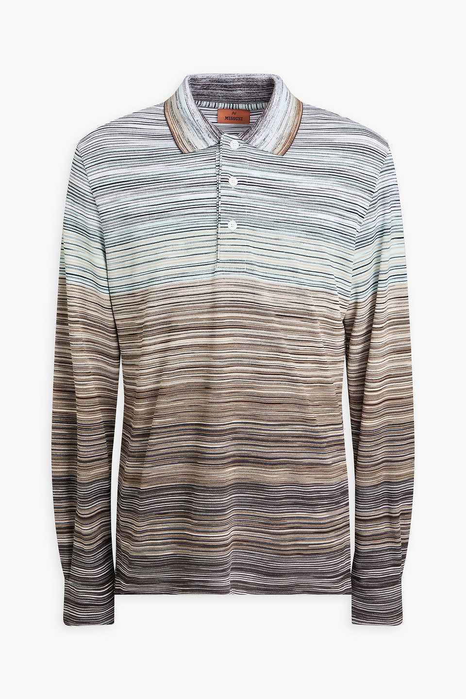 Missoni Space-dyed Cotton Polo Shirt In Light Brown