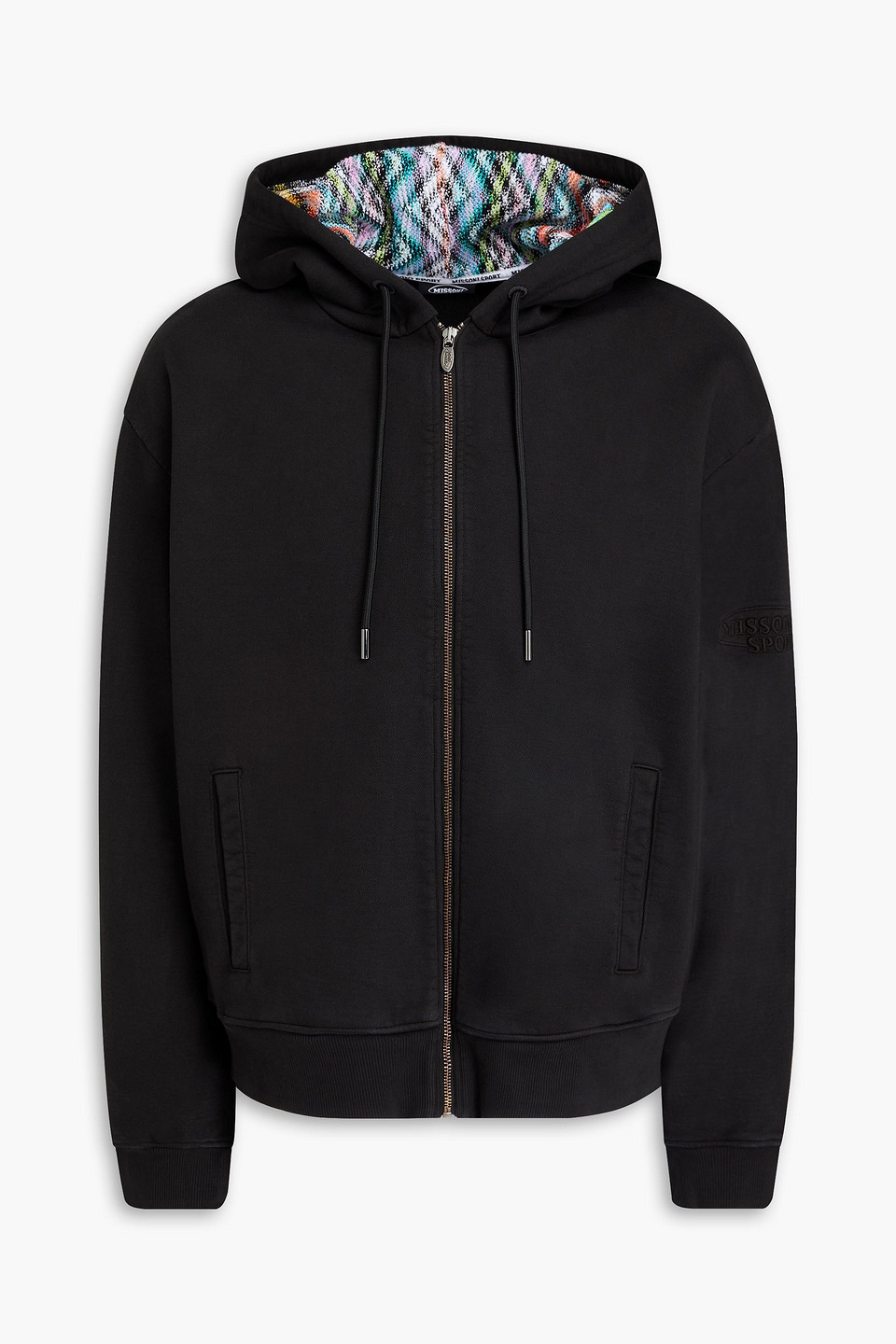 Missoni French Cotton-terry Zip-up Hoodie In Black