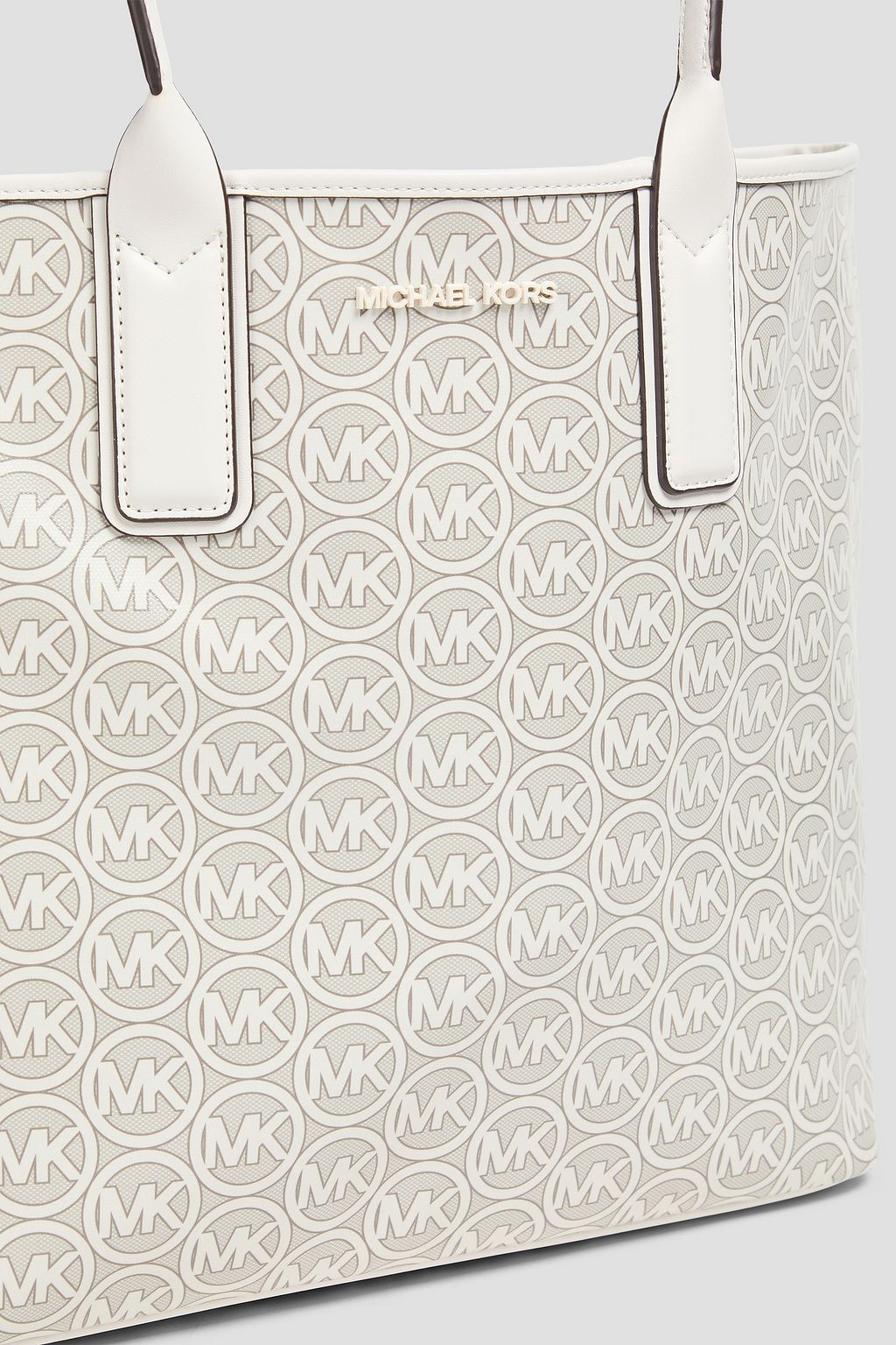 MICHAEL MICHAEL KORS حقيبة توت "جودي" من الكنفا المطلي مزينة بطبعة شعار العلامة