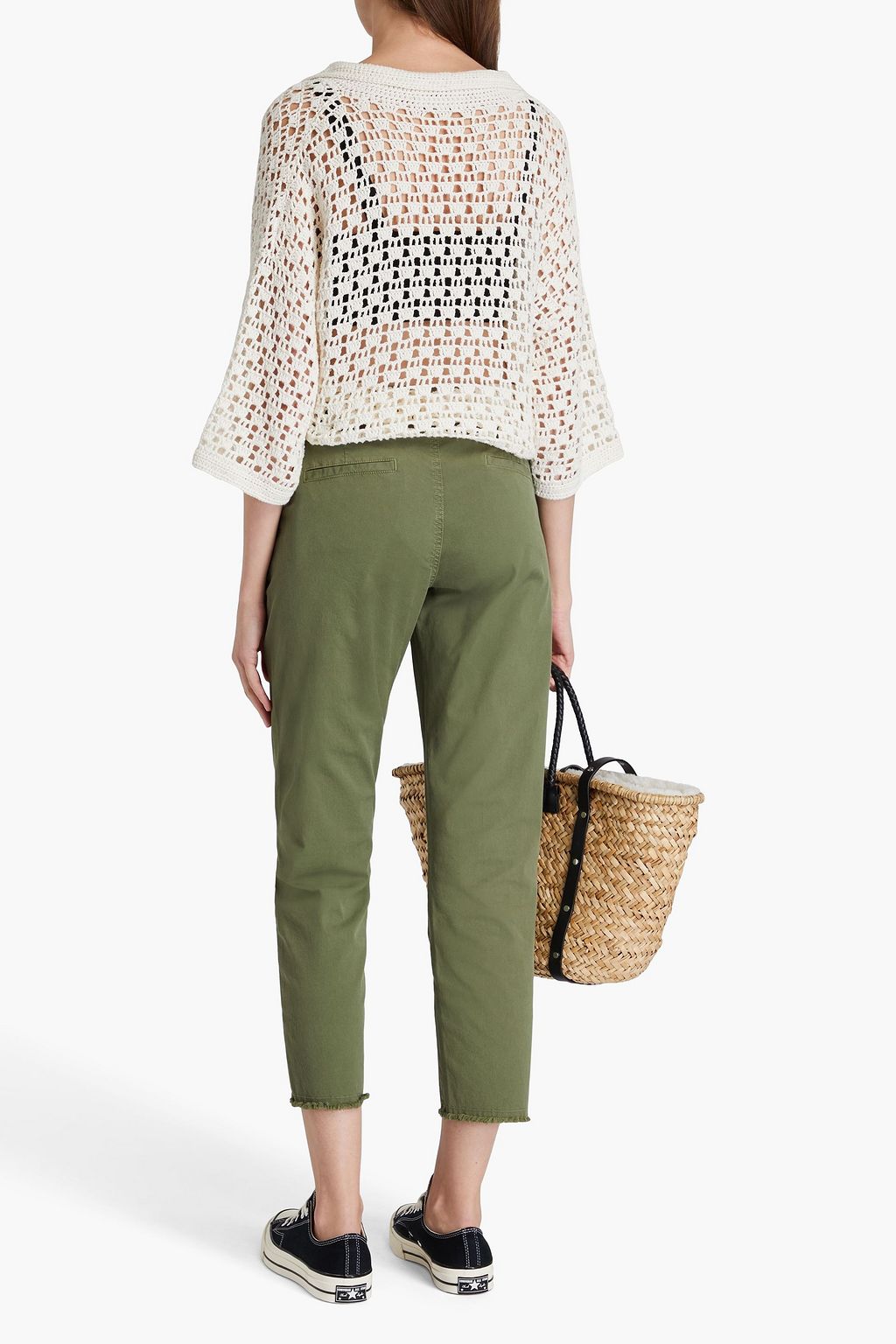 NILI LOTAN East Hampton cropped cotton-blend twill slim-leg pants