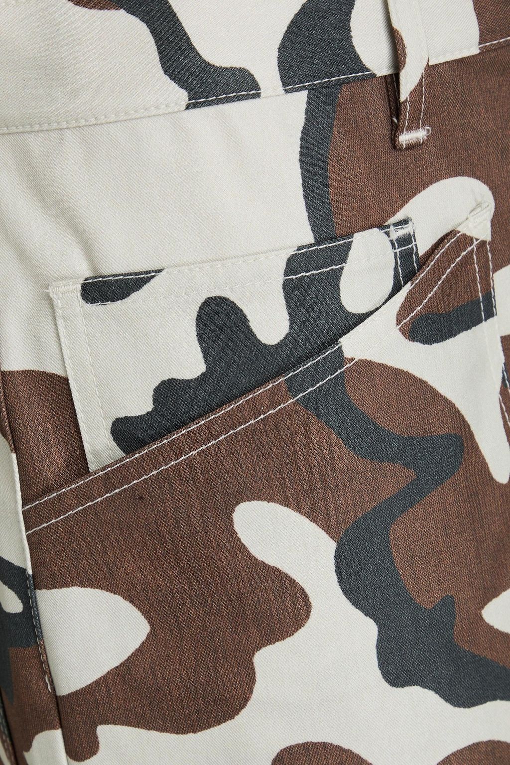 NILI LOTAN Shon cropped camouflage-print cotton tapered pants