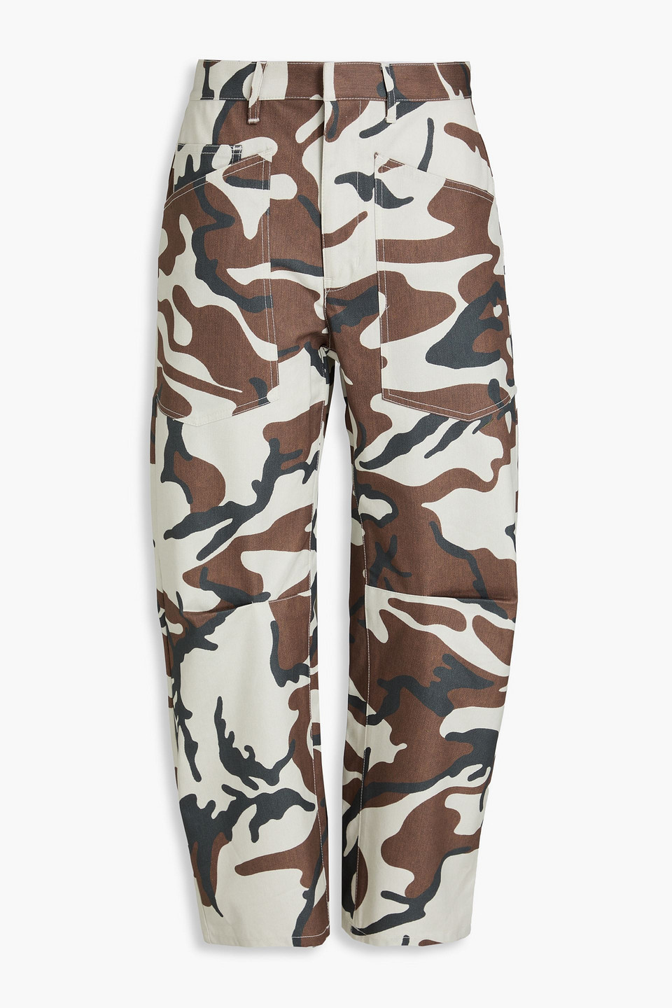Nili Lotan Shon Camouflage Cotton Cargo Pants In Braun