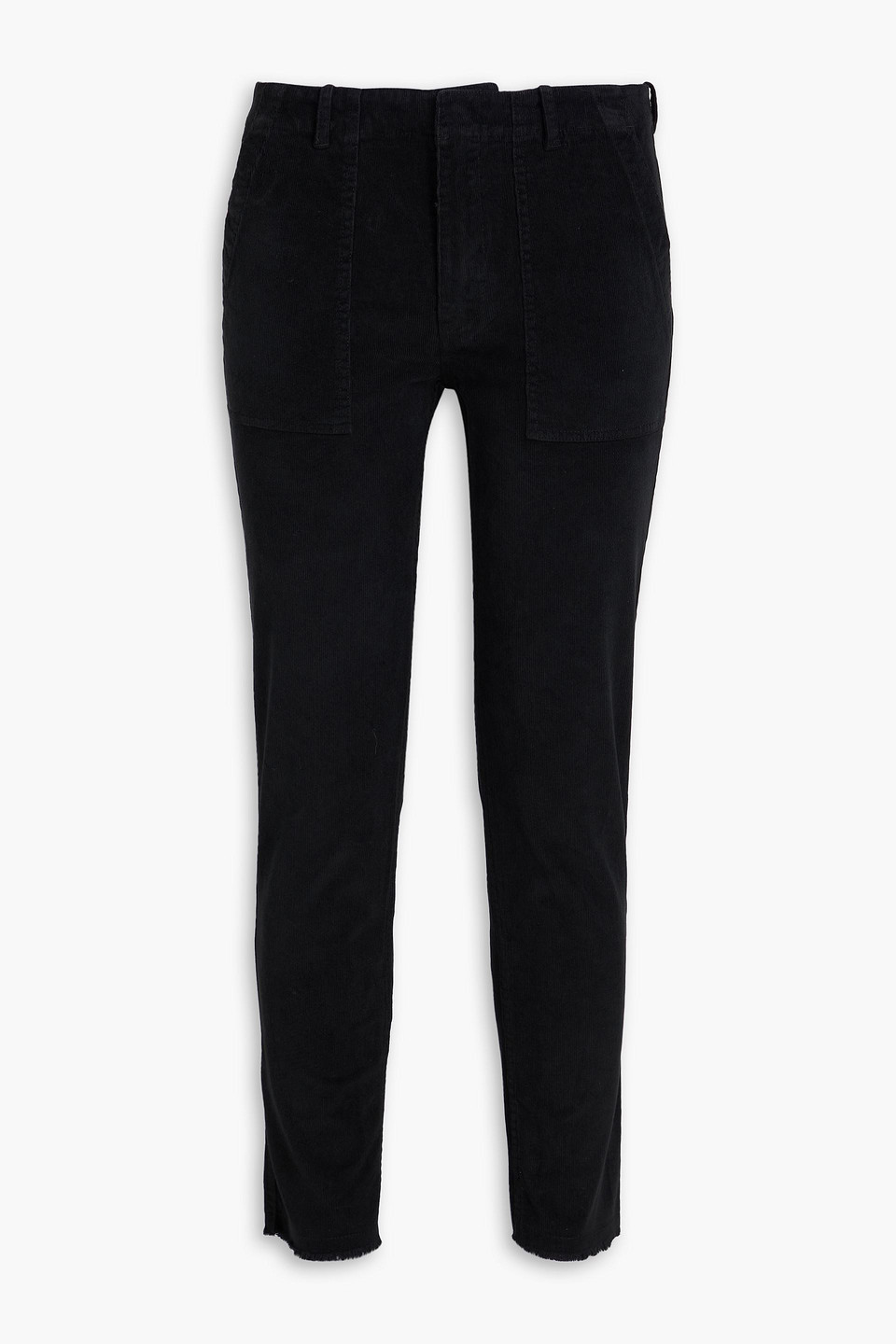 Nili Lotan Jenna Cropped Cotton-blend Corduroy Slim-leg Pants In Schwarz