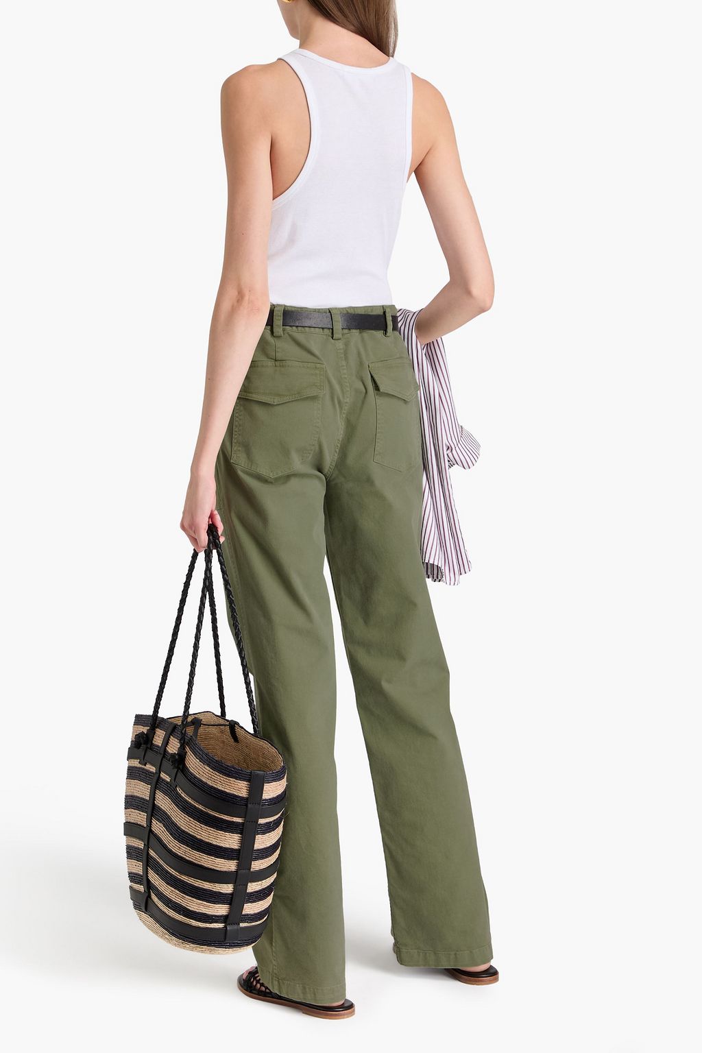 NILI LOTAN Gaby stretch-cotton twill straight-leg pants