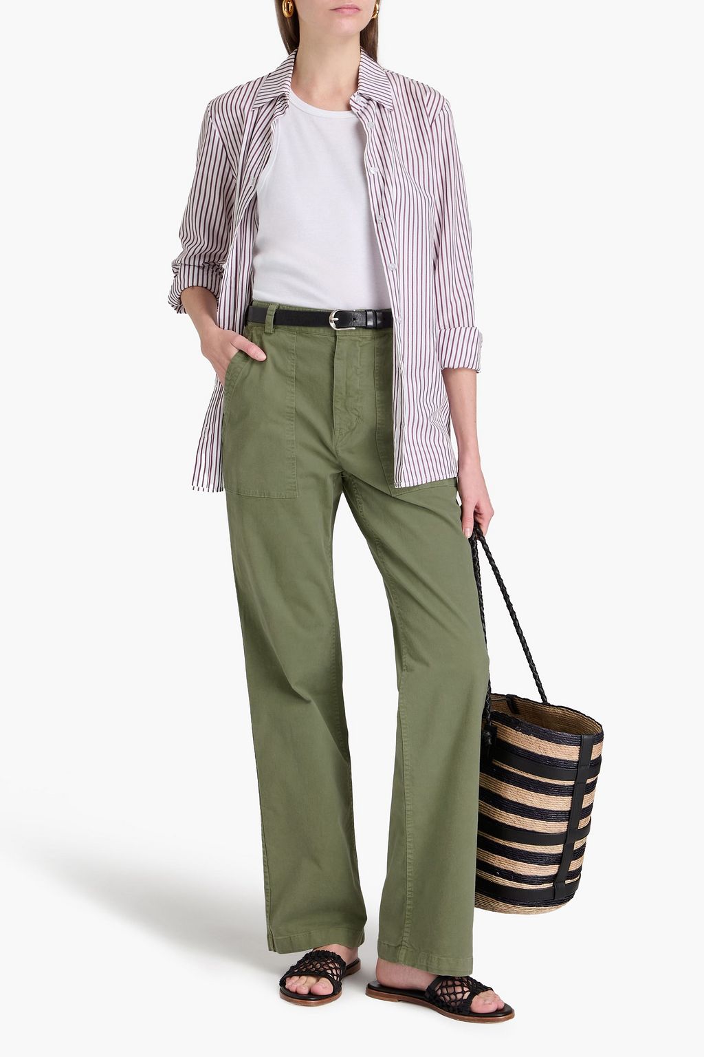 NILI LOTAN Gaby stretch-cotton twill straight-leg pants