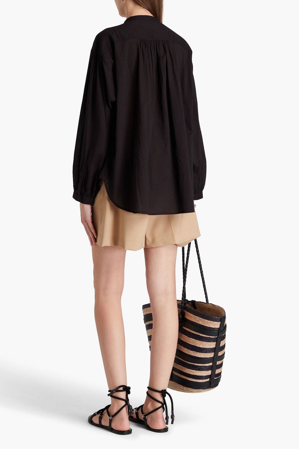 NILI LOTAN Neville  gathered cotton-voile blouse