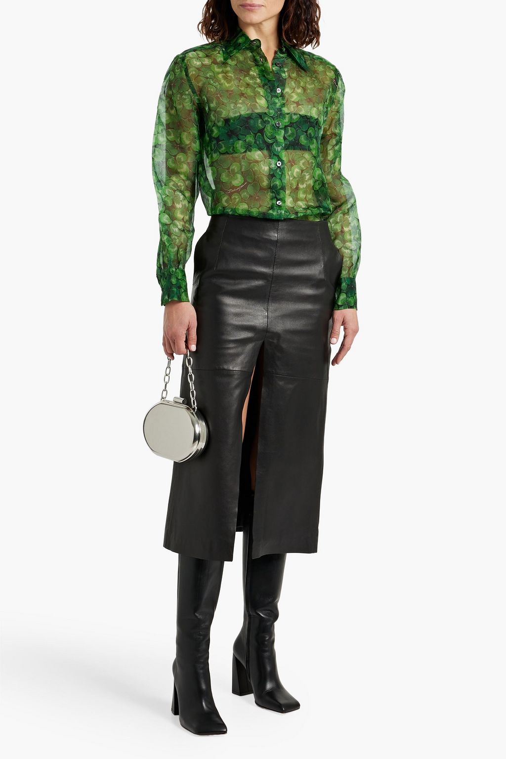DOLCE&GABBANA Printed silk-organza shirt